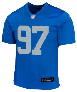Alternative view of Aidan Hutchinson Detroit Lions Nike Youth Alternate Game Jersey -  Blue