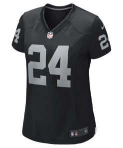 Alternative view of Willie Brown Las Vegas Raiders Nike Women's Game Retired Player Jersey - Black