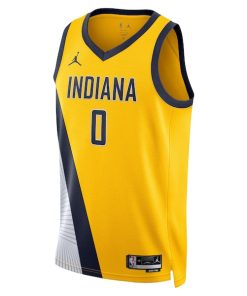 Alternative view of Tyrese Haliburton Indiana Pacers Jordan Brand Unisex Swingman Jersey - Statement Edition - Gold