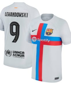 Robert Lewandowski Barcelona Nike 2022/23 Third Breathe Stadium Replica Player Jersey - Gray