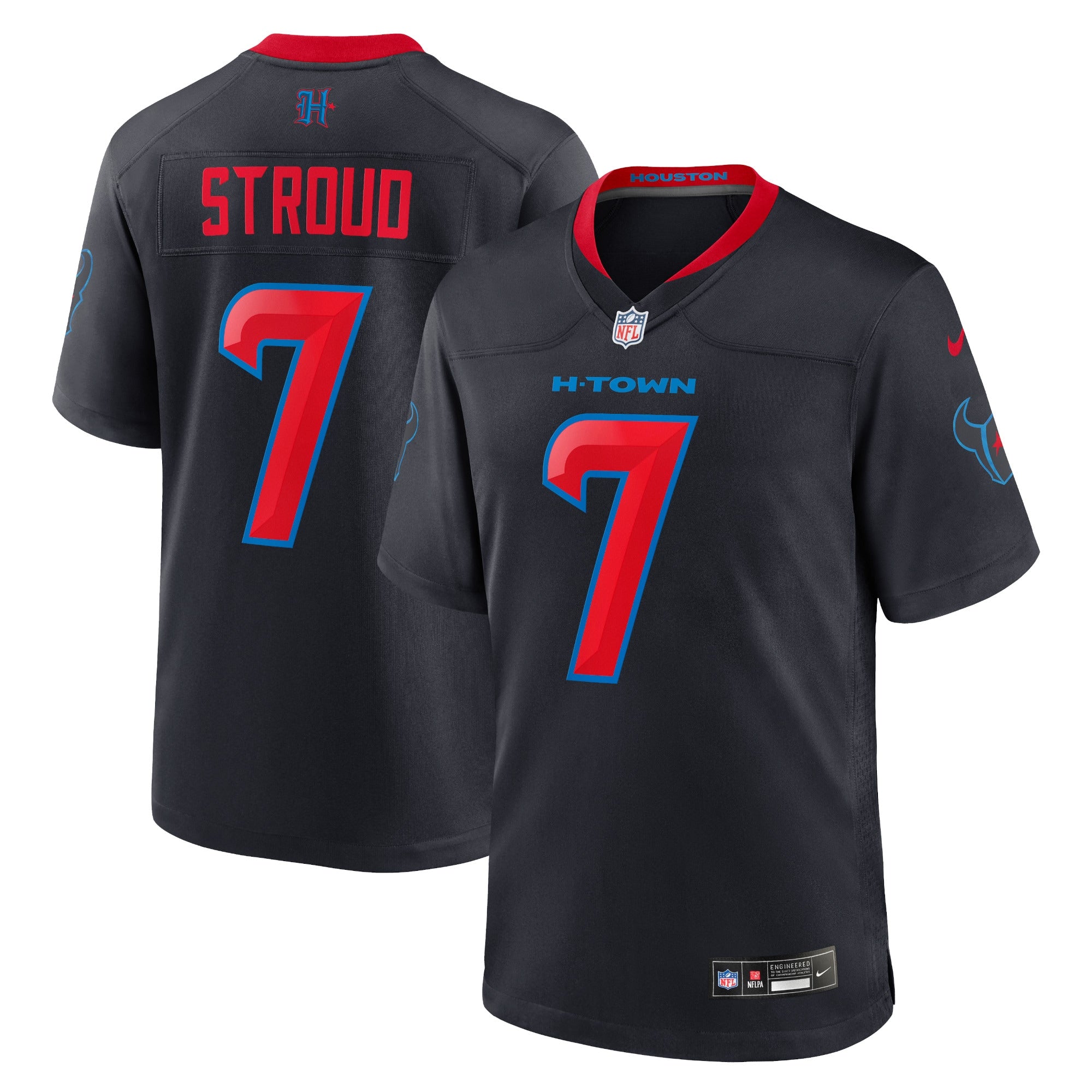 C.J. Stroud Houston Texans Nike Alternate Game Jersey - Red/Navy/White - Image 7