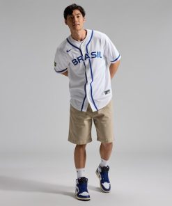 Alternative view of Brazil Baseball Nike 2026 World Baseball Classic Home Stadium Jersey - White