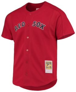 Alternative view of David Ortiz Boston Red Sox Cooperstown Collection Mesh Batting Practice Button-Up Jersey - Red