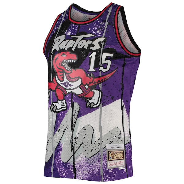 Vince Carter Toronto Raptors Hardwood Classics 1998/99 Hyper Hoops Swingman Jersey - Purple - Image 2