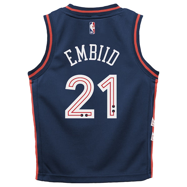 Joel Embiid Philadelphia 76ers Nike Preschool Swingman Replica Jersey - City Edition - Navy - Image 3
