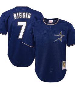 Craig Biggio Houston Astros Youth Cooperstown Collection?Mesh Batting Practice Jersey - Navy