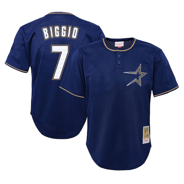Craig Biggio Houston Astros Youth Cooperstown Collection?Mesh Batting Practice Jersey - Navy
