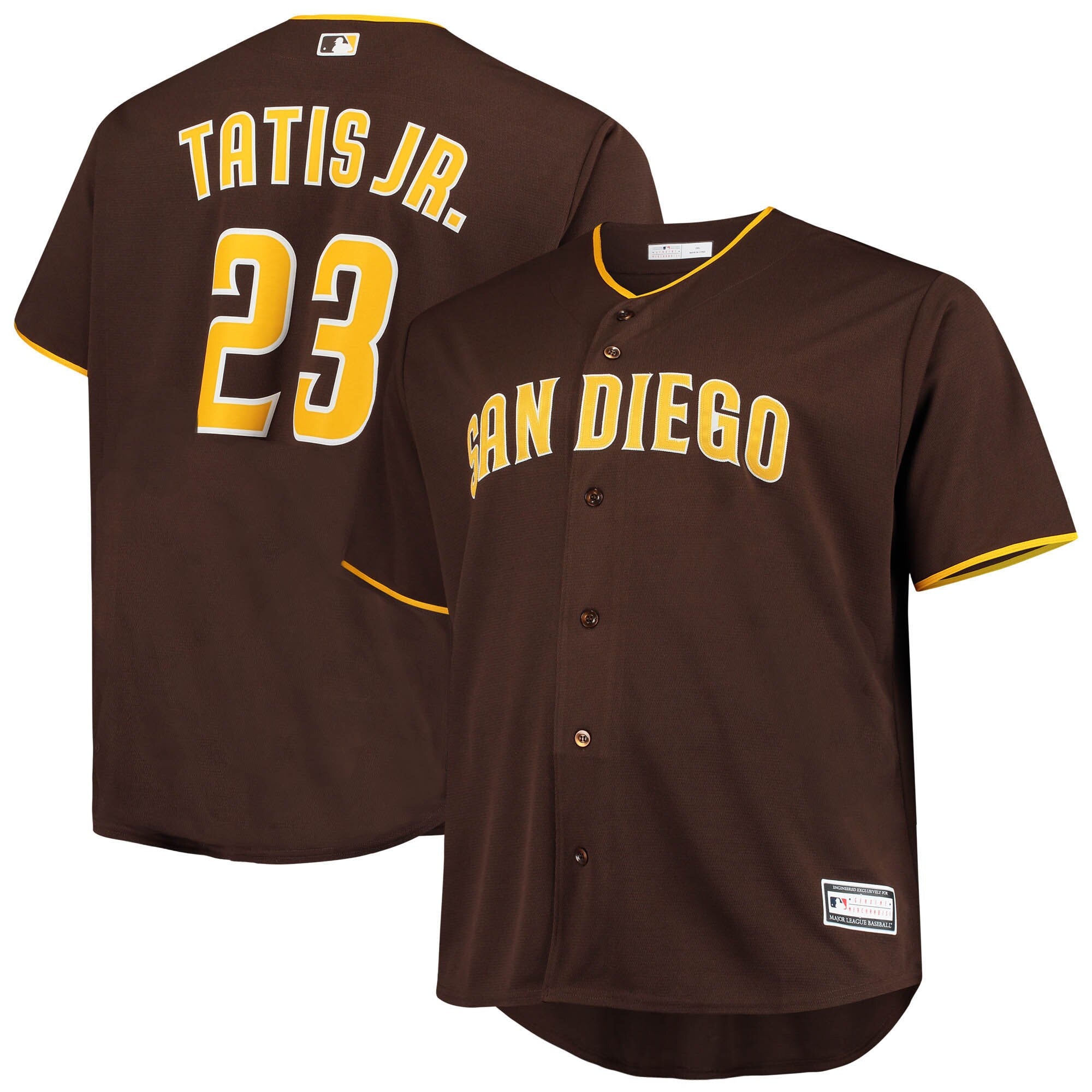 Fernando Tatis Jr. San Diego Padres Big & Tall Replica Player Jersey - Sand/Brown/White - Image 4
