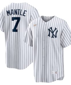 Mickey Mantle New York Yankees Nike Home Cooperstown Collection Player Jersey - White/Gray