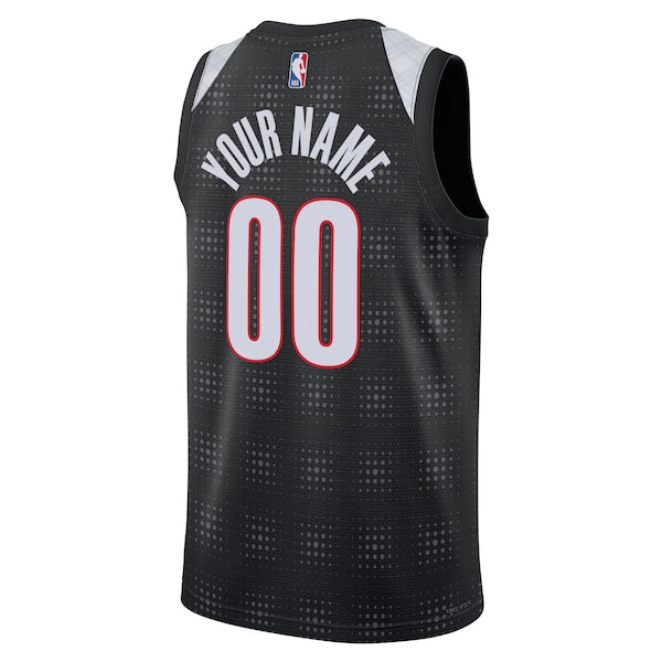 Portland Trail Blazers Nike Unisex 2024/25 Custom Swingman Jersey - City Edition - Black - Image 3