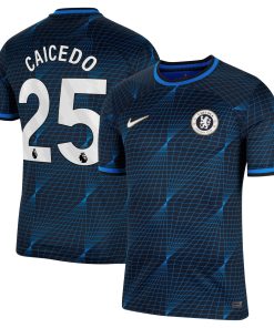 Alternative view of Mois¨¦s Caicedo Chelsea Nike 2023/24 Home Stadium Replica Player Jersey - Blue/Mint/Navy