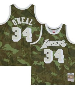 Shaquille O'Neal Los Angeles Lakers Hardwood Classics 1996/97 Ghost Green Swingman Jersey - Camo