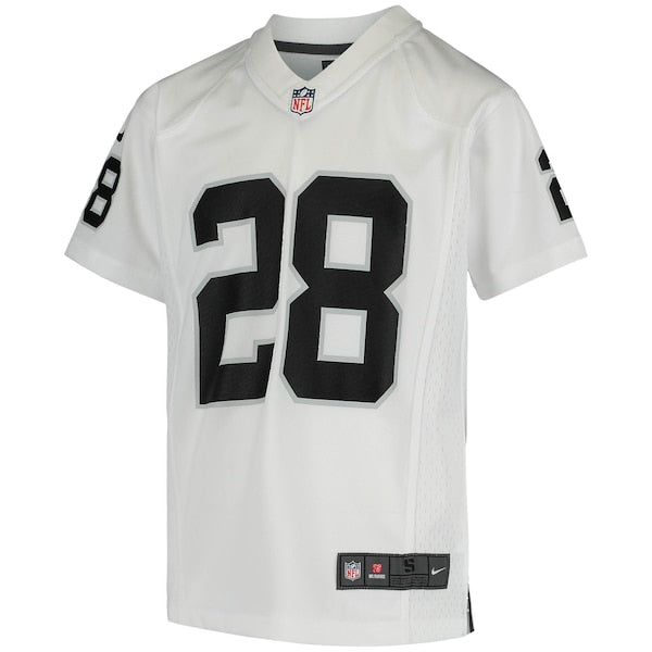 Josh Jacobs Las Vegas Raiders Nike Youth Game Jersey - White - Image 2