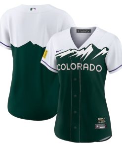 Colorado Rockies Nike Women's City Connect Replica Team Jersey - White/Forest Green