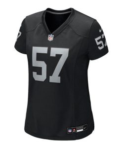 Alternative view of Germaine Pratt Las Vegas Raiders Nike Women's Team Game Jersey -  Black