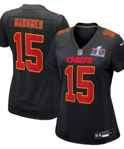 Patrick Mahomes Kansas City Chiefs Nike Women's Super Bowl LVIII Carbon Fashion Game Player Jersey - Black