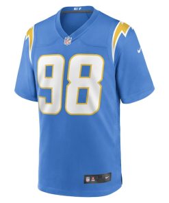 Alternative view of Austin Johnson Los Angeles Chargers Nike Game Player Jersey - Powder Blue