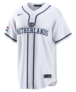 Alternative view of Netherlands Baseball Nike 2026 World Baseball Classic Home Pick-A-Player Jersey - White