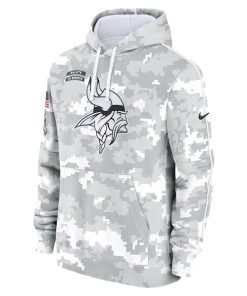 Alternative view of Minnesota Vikings Nike 2024 Salute to Service Club Fleece Pullover Hoodie - Arctic Camo