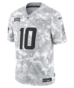 Alternative view of Justin Herbert Los Angeles Chargers Nike 2024 Salute to Service Limited Jersey - Arctic Camo