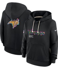 Minnesota Vikings Nike Women's 2025 NFL Crucial Catch Sideline Standard Issue Dri-FIT Hoodie - Black