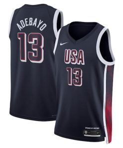 Bam Adebayo Men's USA Basketball Nike Unisex 2024 Swingman Player Jersey - Navy