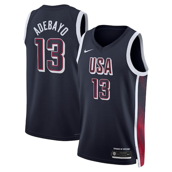 Bam Adebayo Men's USA Basketball Nike Unisex 2024 Swingman Player Jersey - Navy