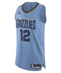 Alternative view of Ja Morant Memphis Grizzlies Jordan Brand Authentic Player Jersey - Statement Edition - Light Blue