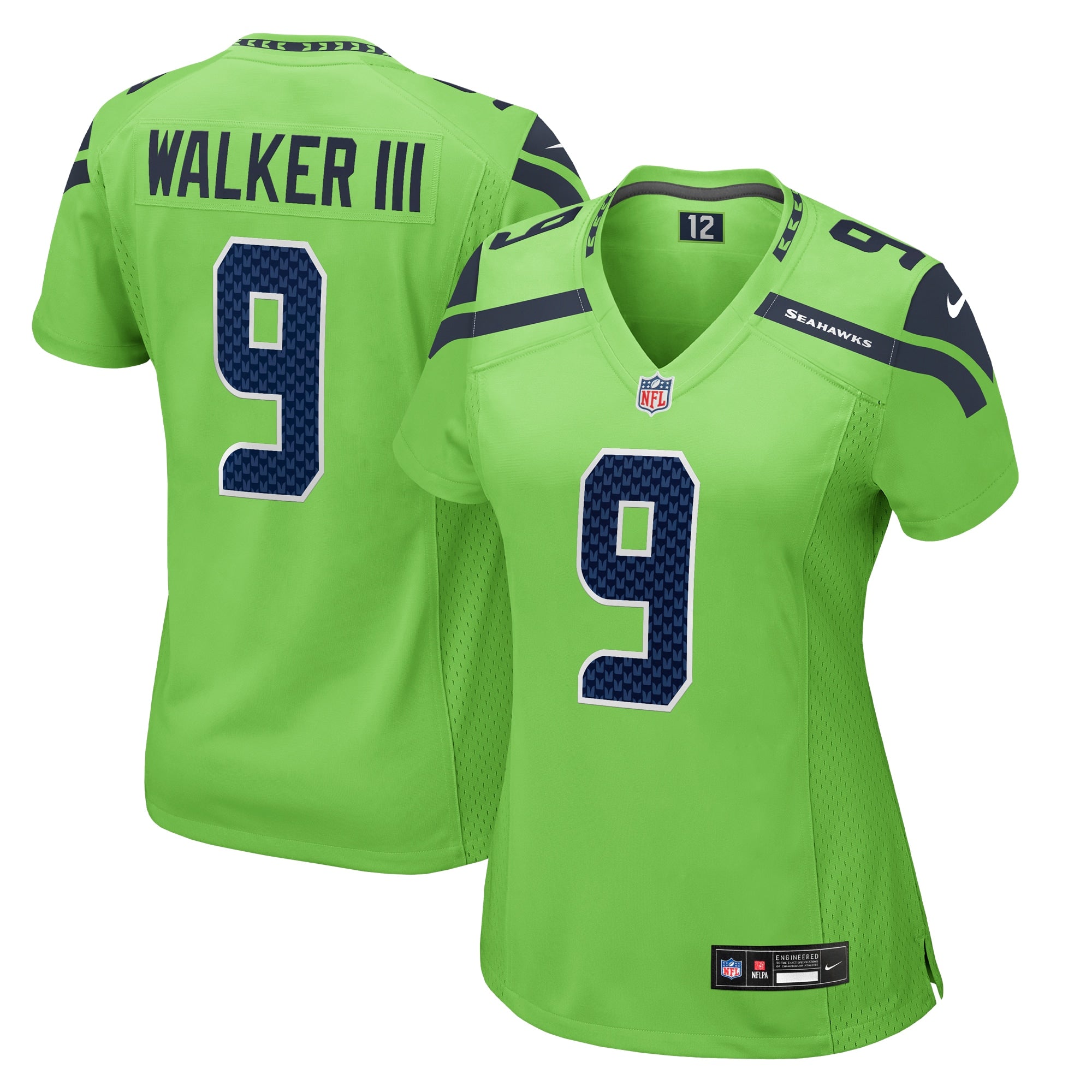 Kenneth Walker III Seattle Seahawks Nike Women's Team Game Jersey - College Navy/Neon Green - Image 13
