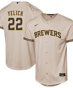 Christian Yelich Milwaukee Brewers Nike Youth Home Replica Player Jersey - Cream