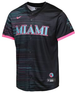 Alternative view of Miami Marlins Youth 2025 City Connect Limited Jersey - Black