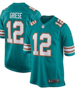 Alternative view of Bob Griese Miami Dolphins Nike Retired Player Jersey - Aqua/White