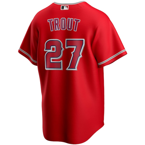 Mike Trout Los Angeles Angels Nike Youth Alternate Replica Player Jersey - Red - Image 3