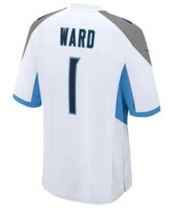 Alternative view of Cameron Ward Tennessee Titans Nike 2025 NFL Draft First Round Pick  Game Jersey - White/Navy/Light Blue