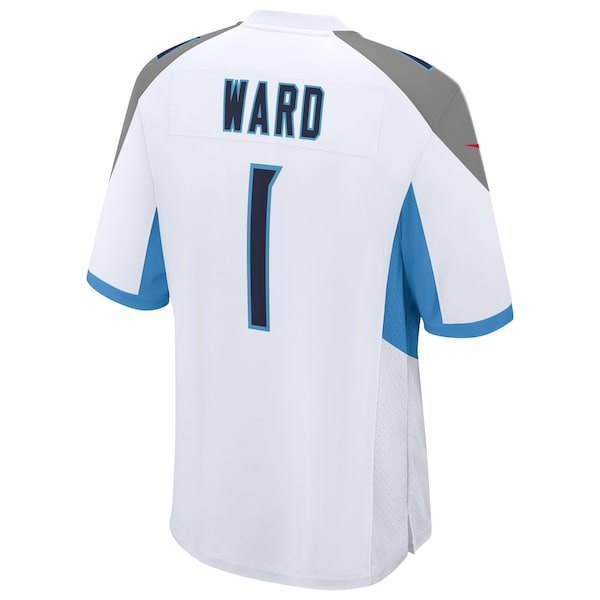 Cameron Ward Tennessee Titans Nike 2025 NFL Draft First Round Pick Game Jersey - White/Navy/Light Blue - Image 2
