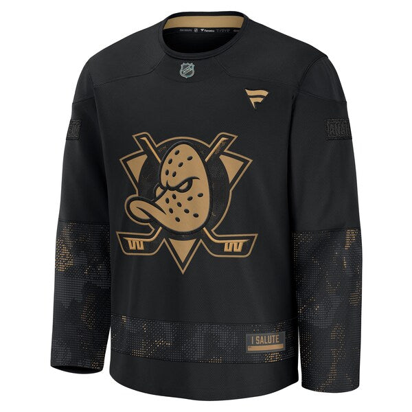Anaheim Ducks 2024 Military Appreciation Practice Jersey - Black - Image 2