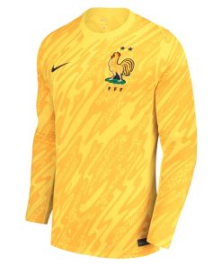 Alternative view of France National Team Nike Youth 2024 Goalkeeper Replica Stadium Long Sleeve Jersey - Yellow
