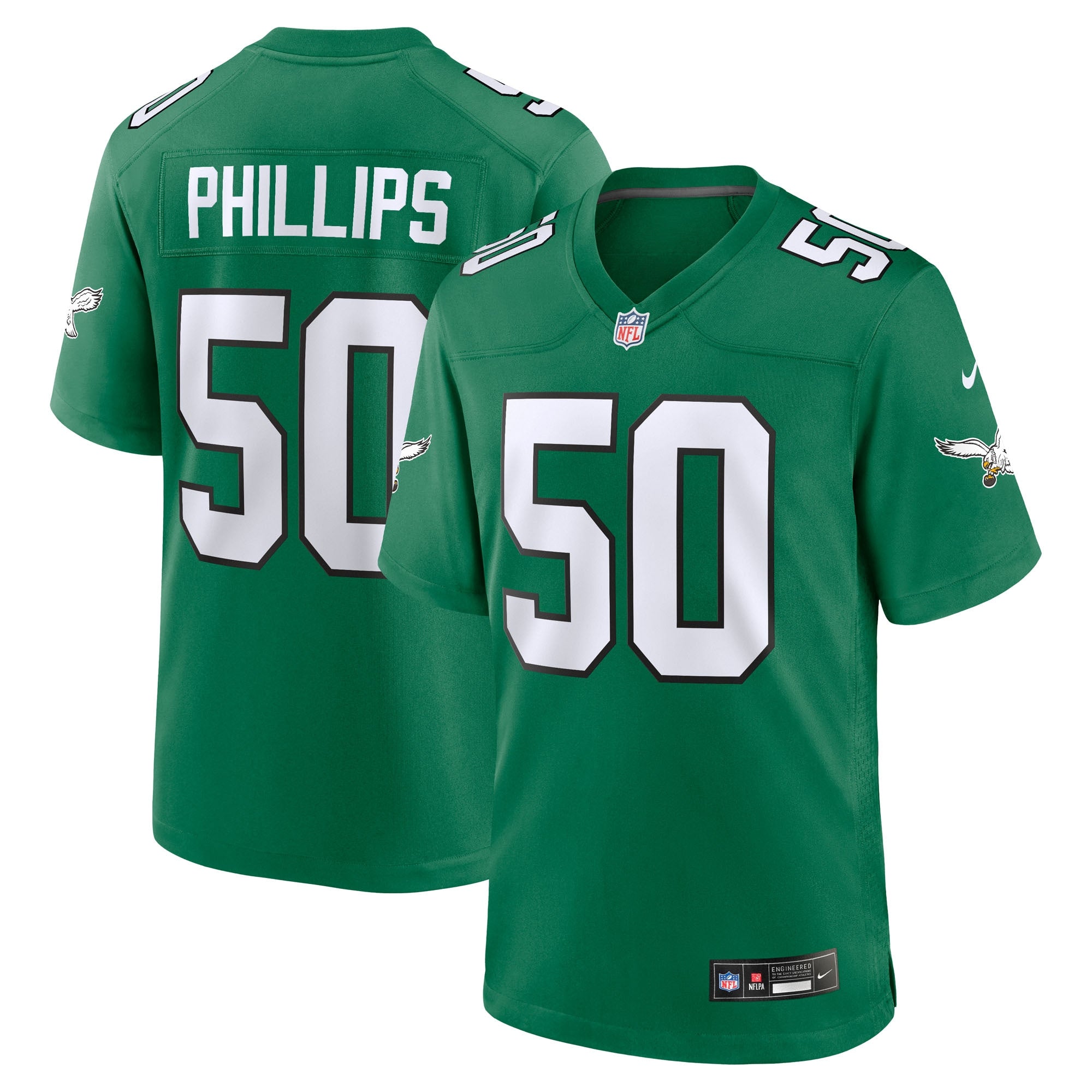Jaelan Phillips Philadelphia Eagles Nike Team Game Jersey - Midnight Green/White/Kelly Green - Image 8