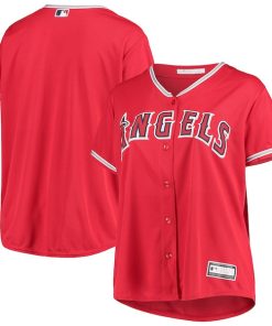 Los Angeles Angels Women's Plus Size Alternate Replica Team Jersey - Red
