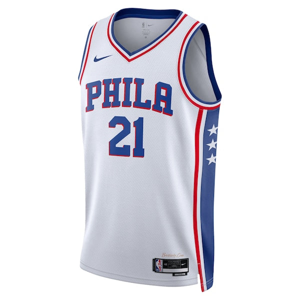 Joel Embiid Philadelphia 76ers Nike Unisex Swingman Jersey - Association Edition - White/Royal - Image 3