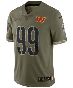 Alternative view of Chase Young Washington Commanders Nike 2022 Salute To Service Limited Jersey - Olive