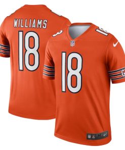 Alternative view of Caleb Williams Chicago Bears Nike Alternate Legend Player Performance Top - Orange/Navy
