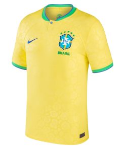 Alternative view of Brazil National Team Nike Youth 2022/23 Home Authentic Blank Jersey - Yellow