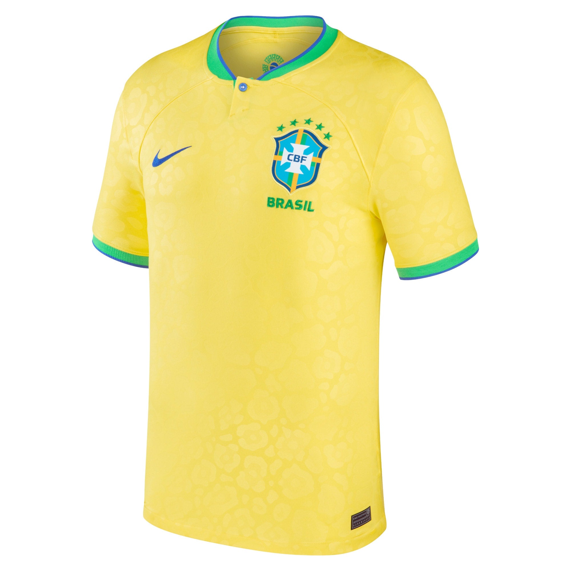 Brazil National Team Nike Youth 2022/23 Home Authentic Blank Jersey - Yellow - Image 2