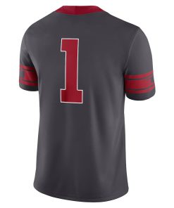 Alternative view of #1 Oklahoma Sooners Jordan Brand Alternate Game Jersey - Anthracite