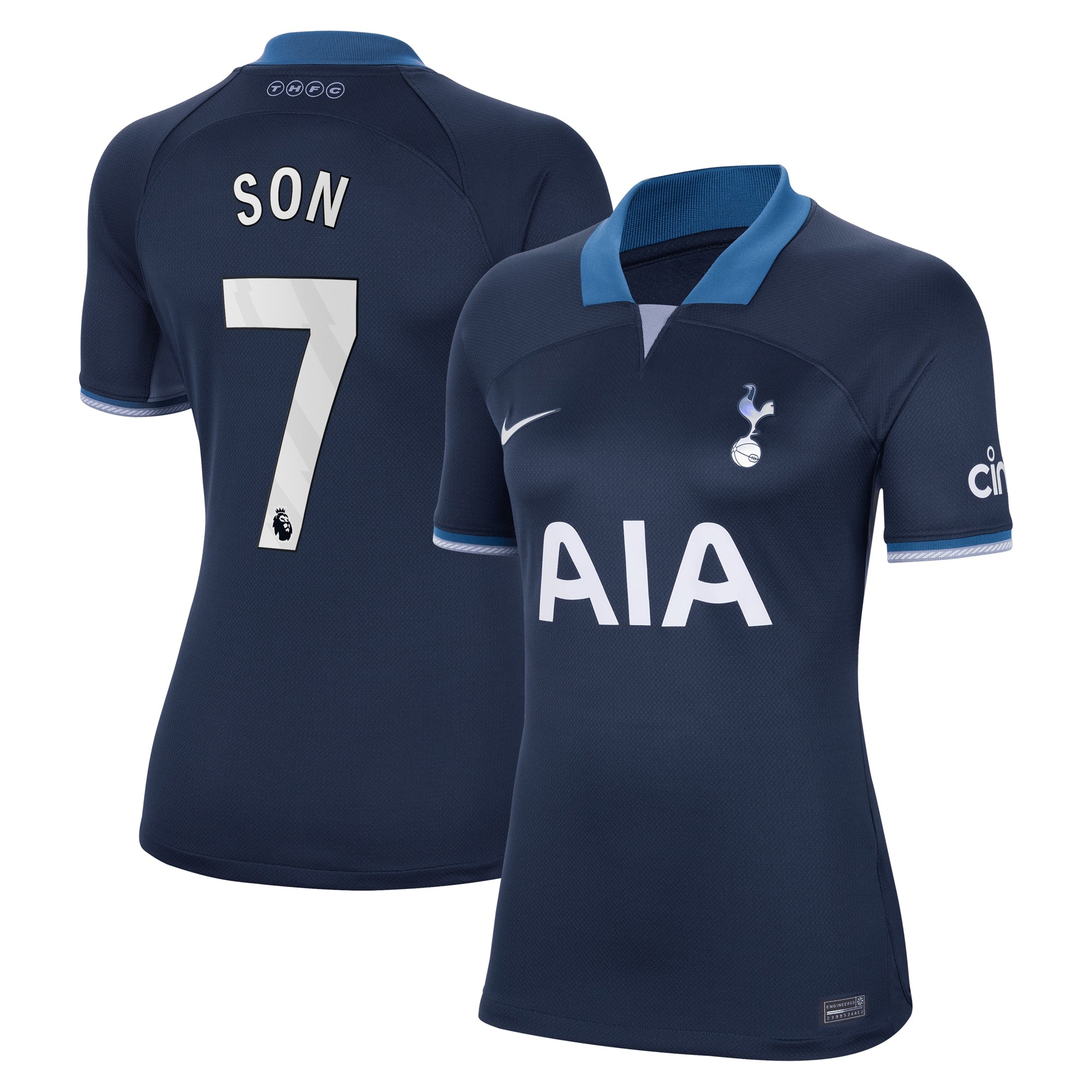 Son Heung-min Tottenham Hotspur Nike Women's Home 2023/24 Replica Player Jersey - White/Navy/Tan - Image 5