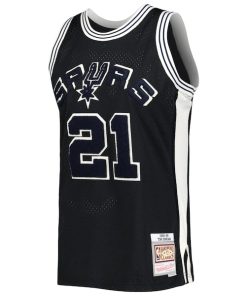 Alternative view of Tim Duncan San Antonio Spurs 1998/99 Hardwood Classics Off-Court Swingman Jersey - Black