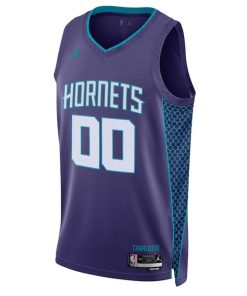 Alternative view of Charlotte Hornets Jordan Brand Unisex 2022/23 Swingman Custom Jersey - Statement Edition - Teal