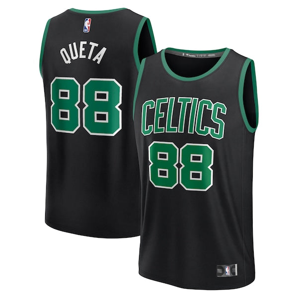 Neemias Queta Boston Celtics Fast Break Replica Player Jersey - Statement Edition - Black