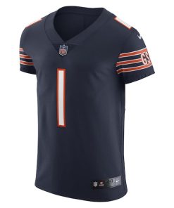 Alternative view of Justin Fields Chicago Bears Nike Vapor Elite Jersey - Navy